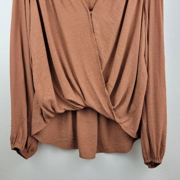 Free People Brown Long Sleeve Textured Top - Picture 4 of 12